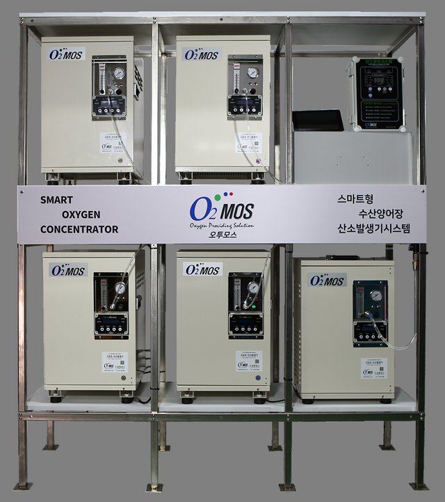 O2MOS-7LC smart oxygen concentrator rack, 6-unit configuration