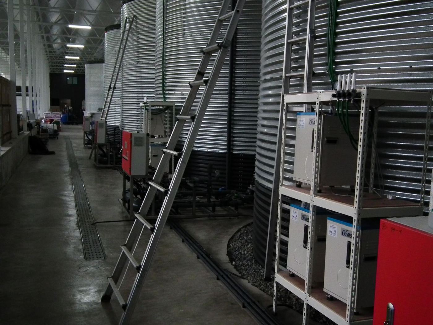 WDG FARM O2MOS installation among lettuce cultivation racks